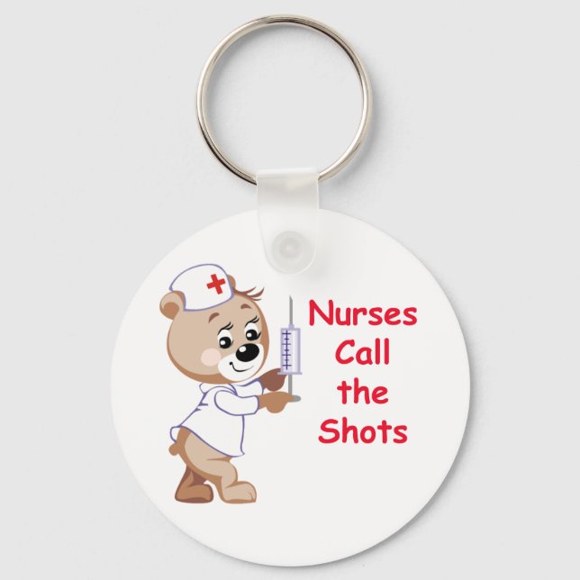 Krankenschwestern nennen die Shots - Krankenbär Schlüsselanhänger (Vorderseite)