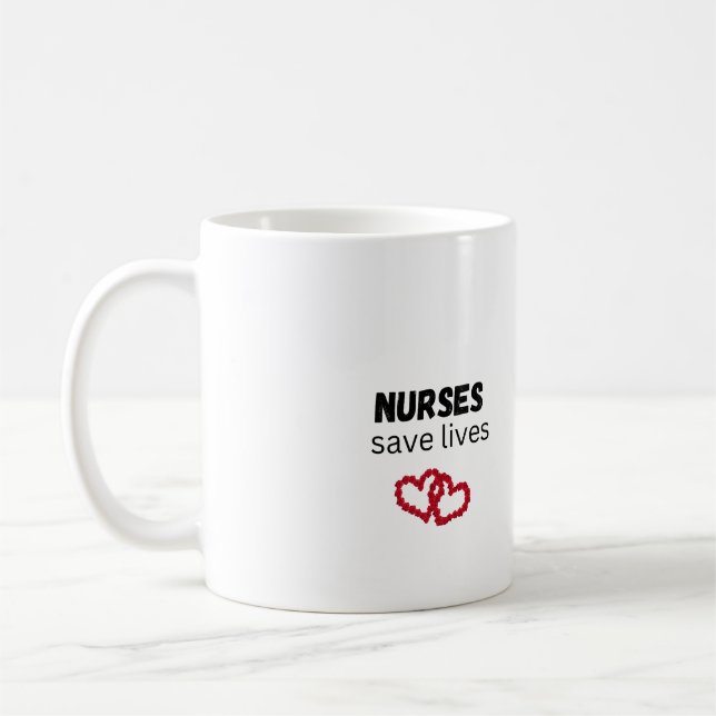 Krankenschwestern rettete Leben Kaffeetasse (Links)