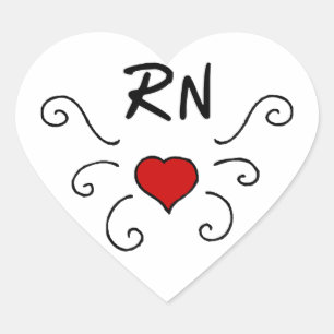 Krankenschwestern RN-Liebe-Tätowierung Herz-Aufkleber