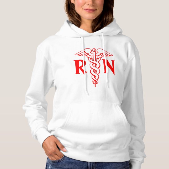 Krankenschwestern | RN mit Logo für Caduceus Hoodie (Vorderseite)