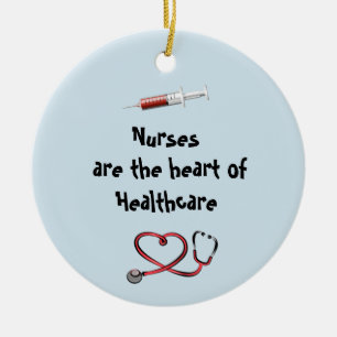 Krankenschwestern sind das Herz der Keramik Ornament