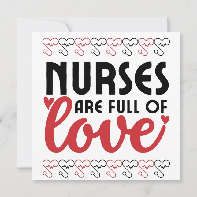Krankenschwestern sind voll von Liebe - Krankensch Dankeskarte (Vorderseite)