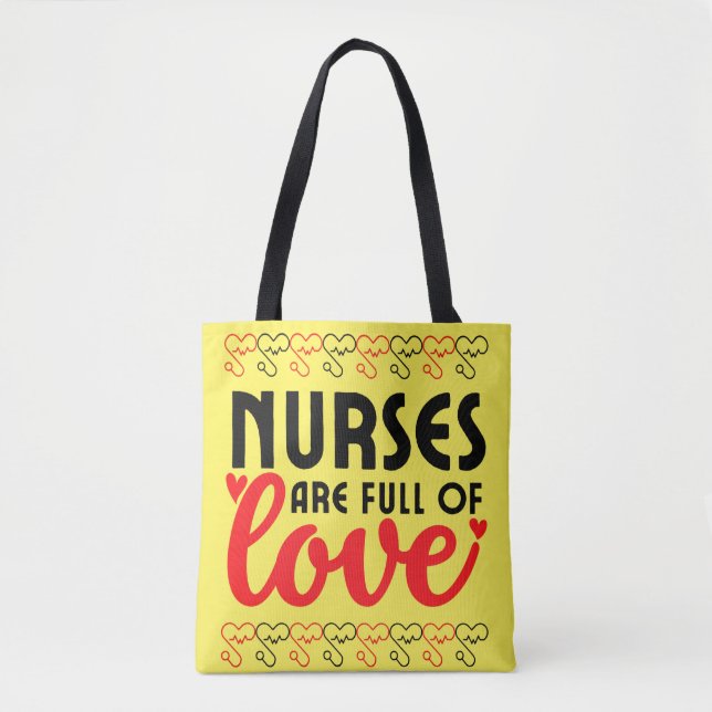 Krankenschwestern sind voll von Liebe - Krankensch Tasche (Vorderseite)