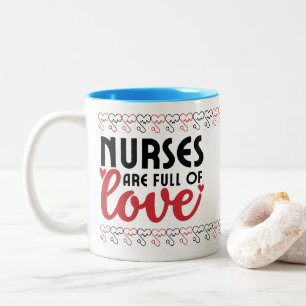 Krankenschwestern sind voller Liebe - Krankenschwe Zweifarbige Tasse