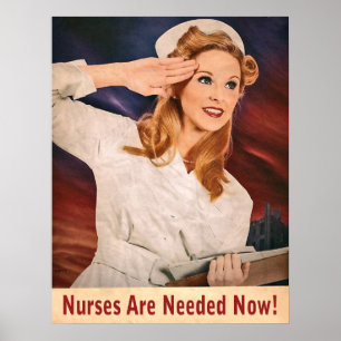 Krankenschwestern werden jetzt gebraucht, alte Kri Poster
