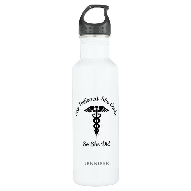 Krankenversicherung Inspiration medizinisch Person Edelstahlflasche (Vorderseite)