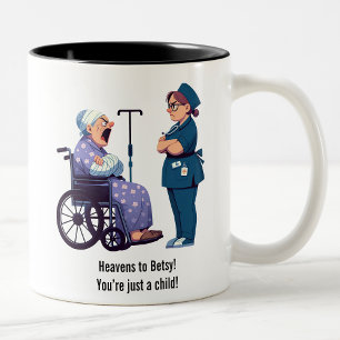 Krankenversicherung mit Feisty Granny Zweifarbige Tasse