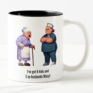Krankenversicherung mit Feisty Granny Zweifarbige Tasse