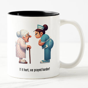 Krankenversicherung mit Feisty Granny Zweifarbige Tasse