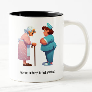 Krankenversicherung mit Feisty Granny Zweifarbige Tasse