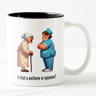 Krankenversicherung mit Feisty Granny Zweifarbige Tasse