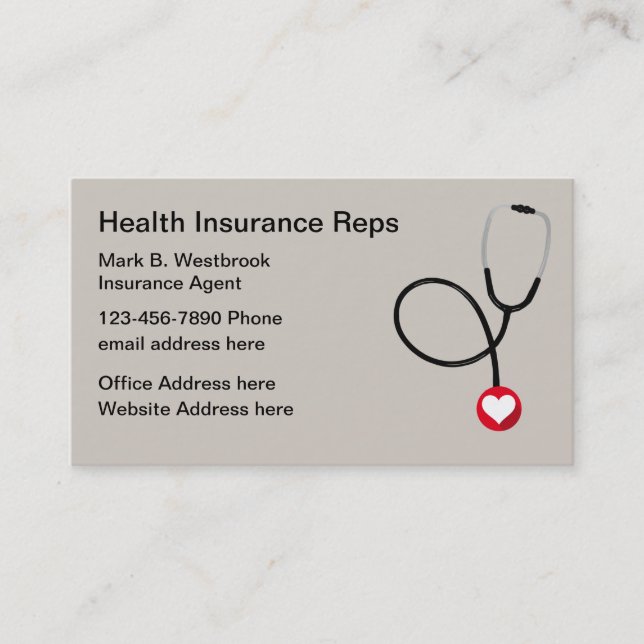 Krankenversicherung Rep Modern Business Cards Visitenkarte (Vorderseite)