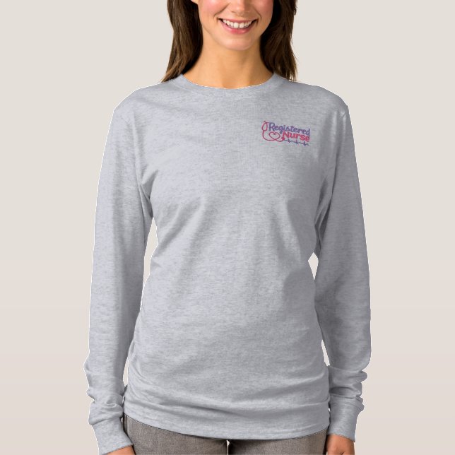 Krankenversicherung (RN) Besticktes Langarmshirt (Vorderseite)