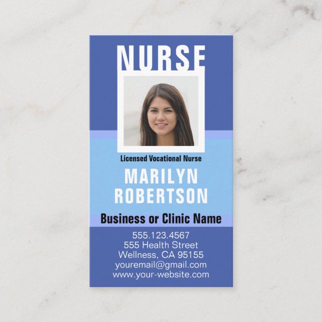 Krankenversicherung RN, LVN, LPN, Karrierekarte Visitenkarte (Vorderseite)