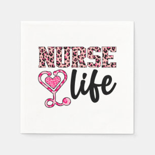 Krankenversicherung - Rosa und Leopard-Druck (2) Serviette