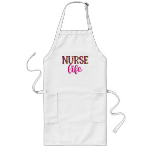 Krankenversicherung - Rosa und Leopard Print Lange Schürze
