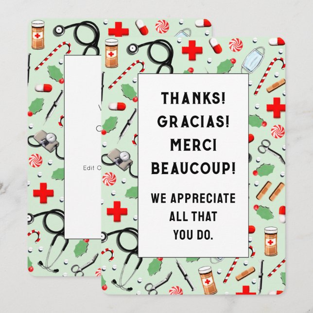 Krankenversicherungskarten Dankeskarte (Vorne/Hinten)