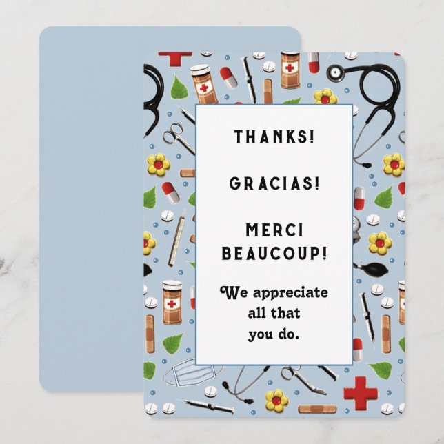 Krankenversicherungskarten Dankeskarte (Vorne/Hinten)