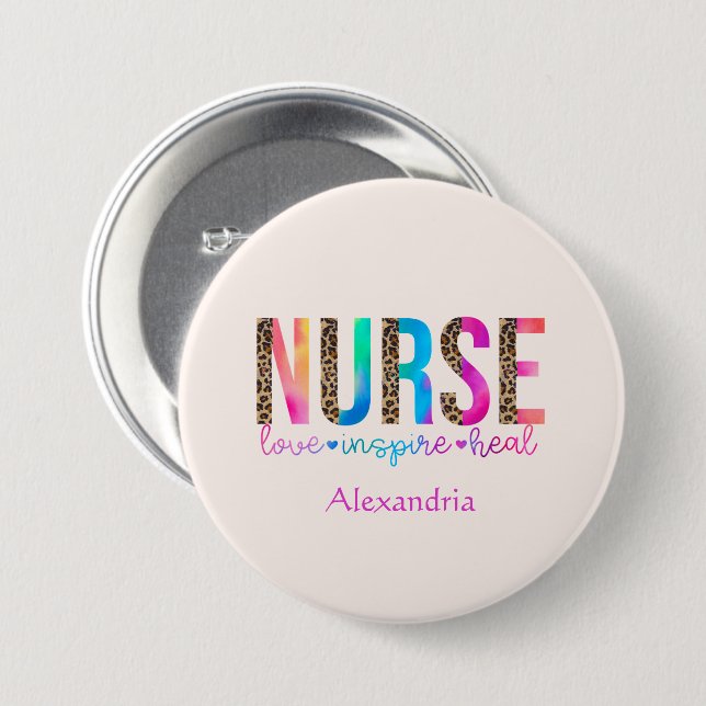 Krankenversorgung - Liebe, Inspirier, Heilung Button (Vorne & Hinten)