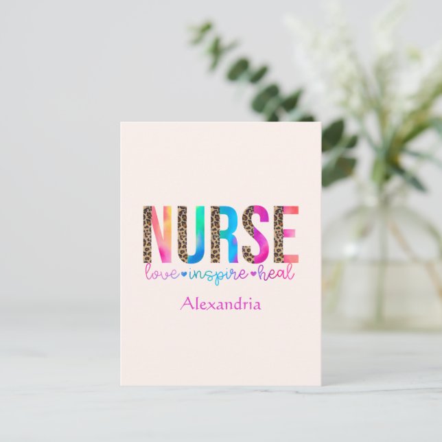 Krankenversorgung - Liebe, Inspirier, Heilung Postkarte (Stehend Vorderseite)