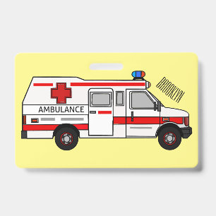 Krankenwagen Cartoon-Illustration Ausweis