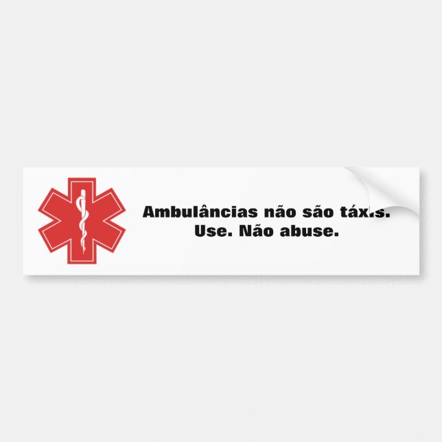 Krankenwagen sind nicht Táxis. Autoaufkleber (Vorne)