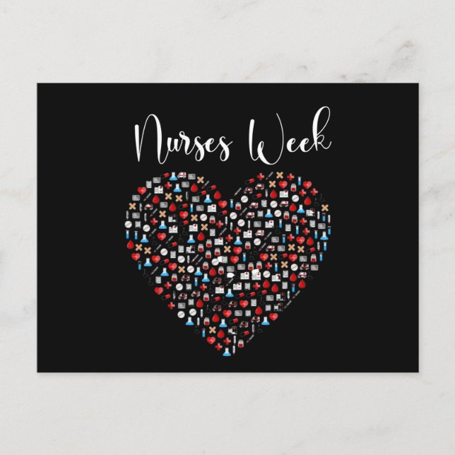 Krankenwoche. Happy National Nurses Week Postkarte (Vorderseite)