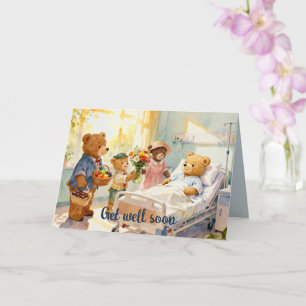 Kranker Teddybär im Krankenhaus mit Freunden 11 Karte