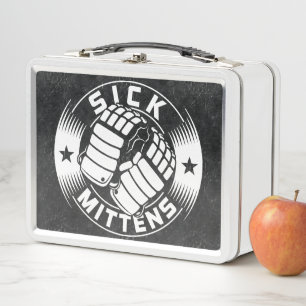 Krankes Handschuh-Hockey-Jargon-Mittagessen-Zinn Metall Lunch Box