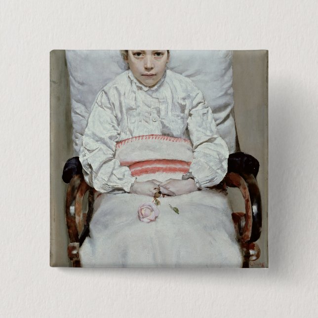 Krankes Mädchen Button (Vorderseite)