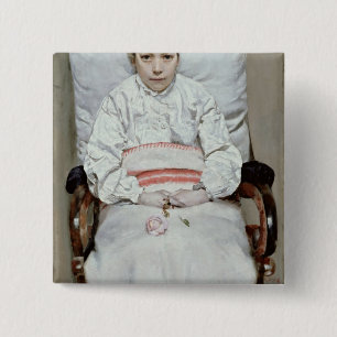 Krankes Mädchen Button