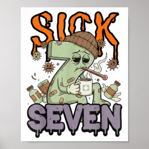 Krankes Sieben Meme T-Shirt 67 Sechs Sieben Lustig Poster