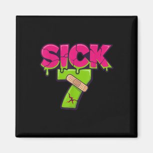 Krankes Sieben Meme T-Shirt Sechs Sieben Lustiger Magnet