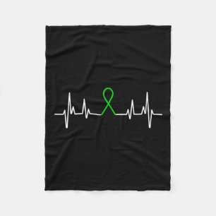 Krankheitsgrüne Ribbon Mental Health Awareness Mon Fleecedecke