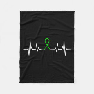 Krankheitsgrüne Ribbon Mental Health Awareness Mon Fleecedecke