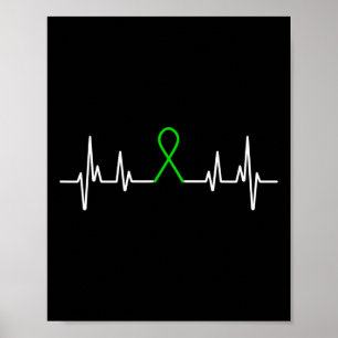 Krankheitsgrüne Ribbon Mental Health Awareness Mon Poster