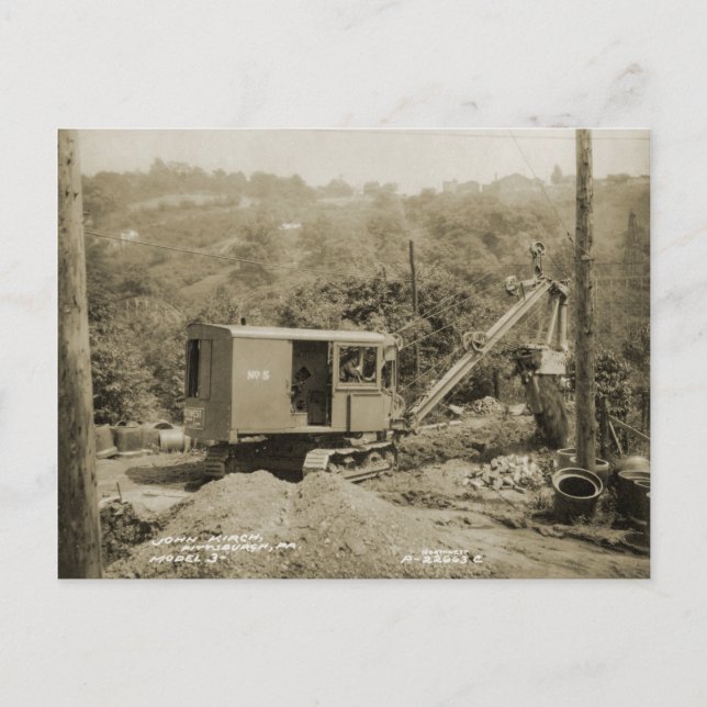 Kranmotor mit Kranantrieb und Schaufelantrieb im N Postkarte (Vorderseite)
