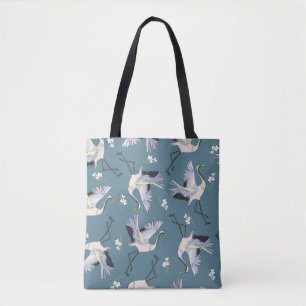 Kranmuster, Illustration Flying Bird. Tasche
