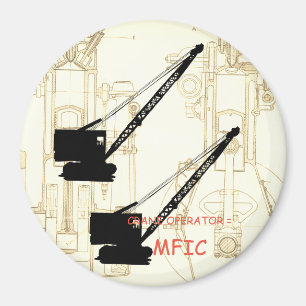 Kranoperator = MFIC VINTAG CRAWLER CRANE schwarz Magnet