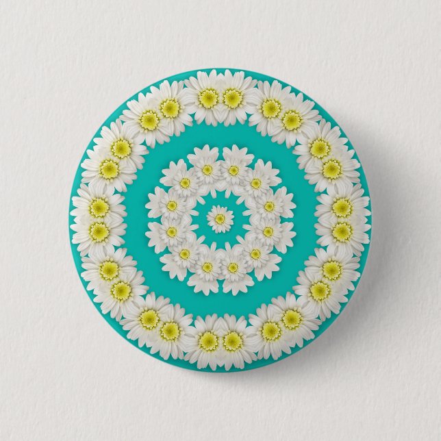 Kranz aus Gänseblümchen Button (Vorderseite)