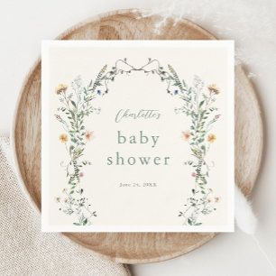 Kranz aus Wildblumen Frühlings-Baby-Party Serviette