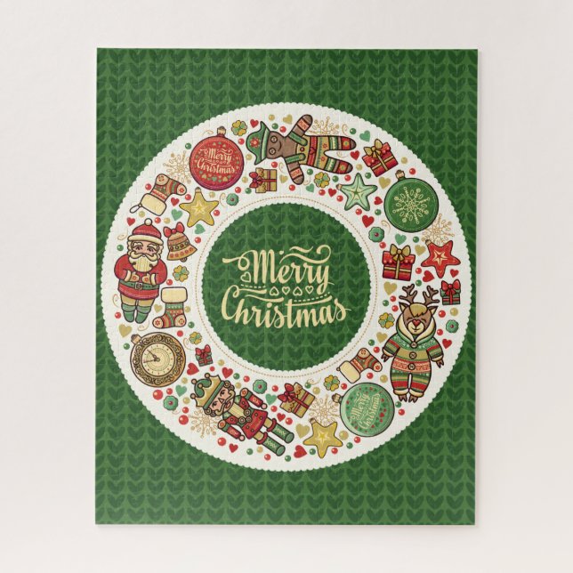 Kranz Frohe Weihnachten Vintagen Urlaub (Vertikal)