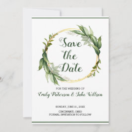 Kranz grüner Blätter Save The Date