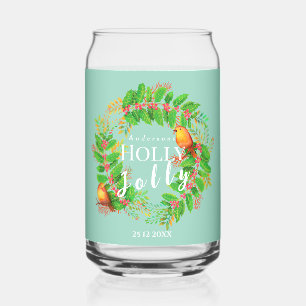 Kranz Holly Jolly Familienlicht Türkis Dosenglas
