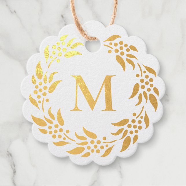Kranz mit der Berries Monogram Initial Geschenkanhänger (Vorderseite)