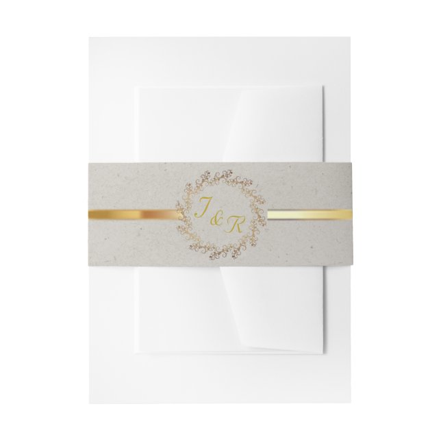 Kranz-Monogramm & Band - Beige (Vorderseite Beispiel)