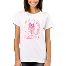 Kranz-Monogramm-Golf-Damen-Sozialclub mit rosa Sch