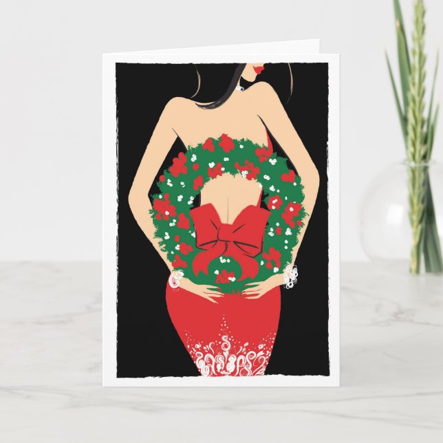 Kranz notecard feiertagskarte (Vorderseite)