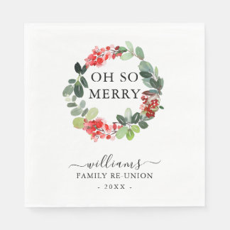 Kranz Oh So Merry Familie Weihnachtszusammenkunft Serviette