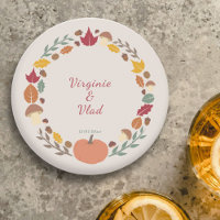 Kranz und Hochzeit im Herbst Untersetzer